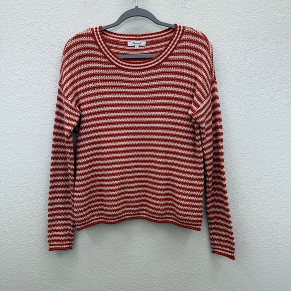 Madewell Seagrove Etruscan Clay Stripe Pullover Knit Sweater Womens size XS - Picture 1 of 7